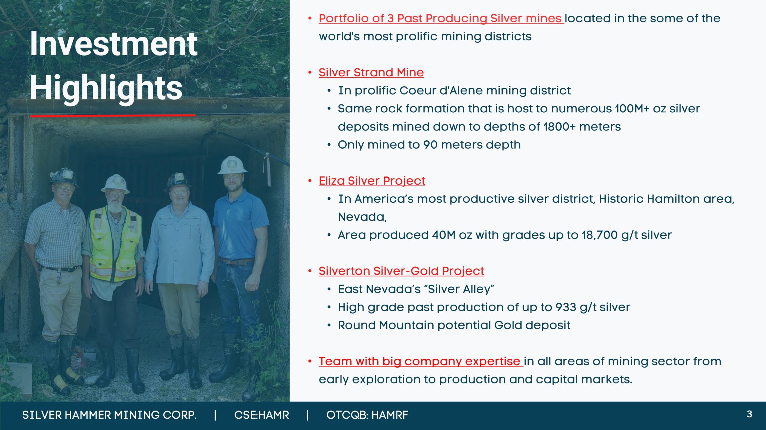 Silver Hammer Mining Corp Investor Deck The Momentum Letter